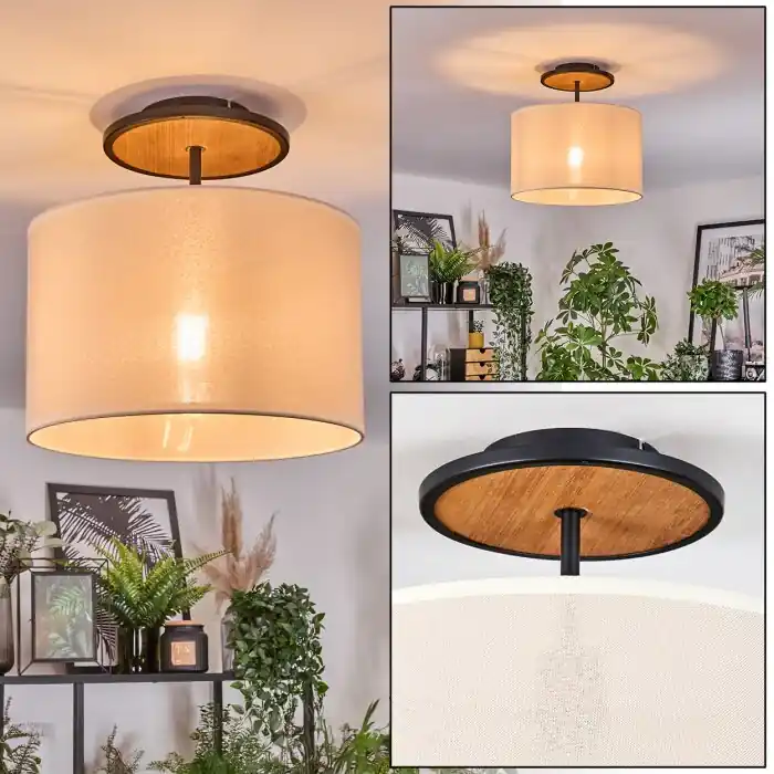 Bassagoda Plafondlamp Natuurlijke kleuren, Zwart, 1-licht Direct Verzonden