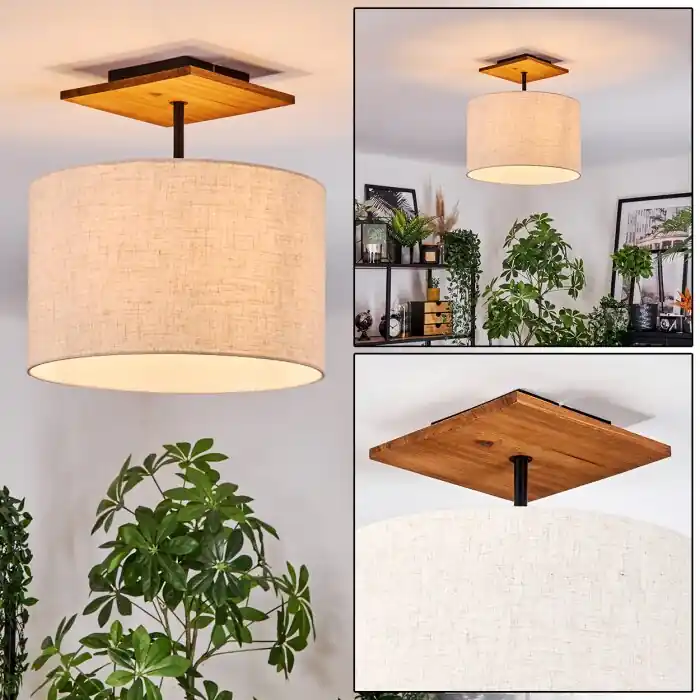 Bassagoda Plafondlamp Natuurlijke kleuren, Zwart, 1-licht Uitverkoop