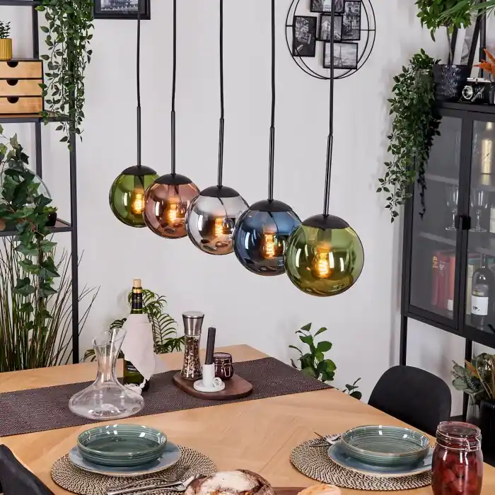 Beste Prijs Gastor Hanglamp, Kogellampje, Hanglamp Blauw, Chroom, Groen, Koperkleurig, Rookkleurig, 5-lichts