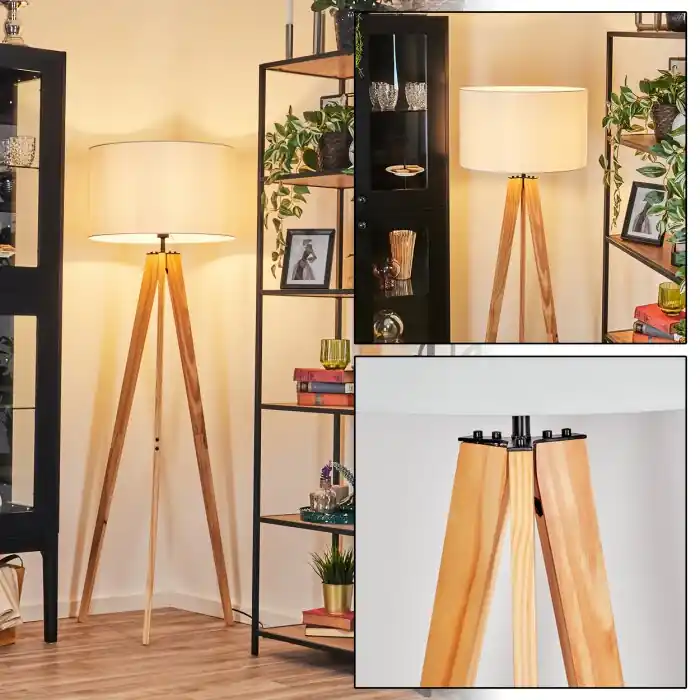 Aanbieding Flemming Staande lamp Natuurlijke kleuren, Zwart, 1-licht