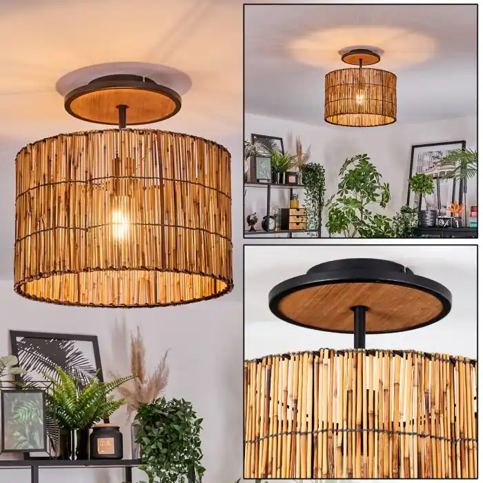 Bestel Nu Cando Plafondlamp Natuurlijke kleuren, Zwart, 1-licht