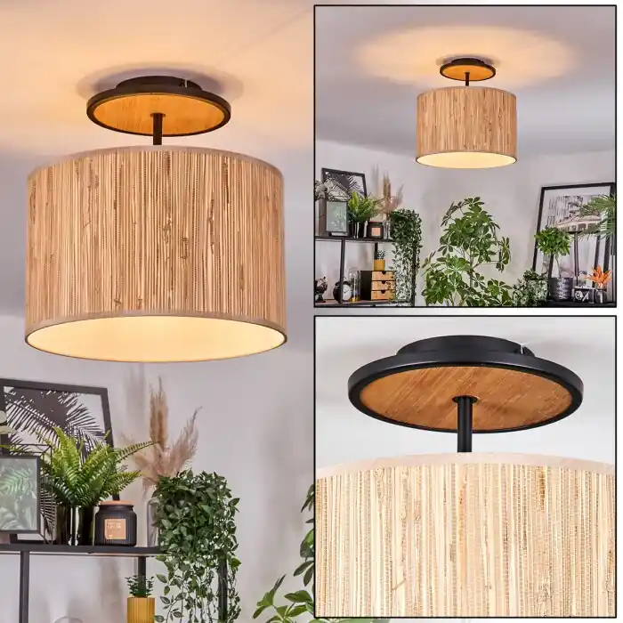 Favoriet Bongal Plafondlamp Natuurlijke kleuren, Zwart, 1-licht