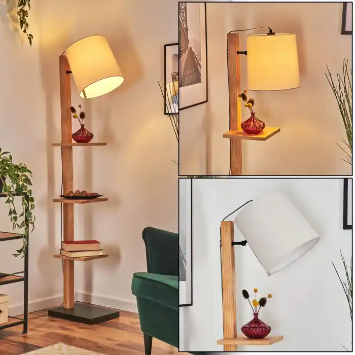 Venor Staande lamp Bruin, Natuurlijke kleuren, Zwart, 1-licht Gecertificeerd