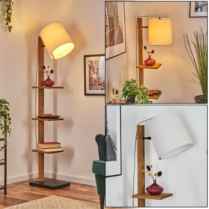 Venor Staande lamp Donkerbruin, Natuurlijke kleuren, Zwart, 1-licht Bestel Nu