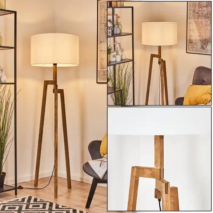 Hete Deal Flemming Staande lamp Natuurlijke kleuren, Zwart, 1-licht