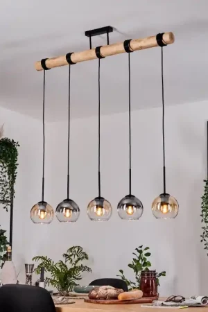 Weekendaanbieding Koyoto Hanglamp, Kogellampje, Hanglamp Natuurlijke kleuren, Zwart, 5-lichts