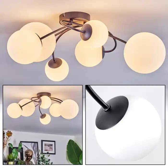 Chehalis Plafondlamp, Kogellampje Wit, 6-lichts Lage Kosten