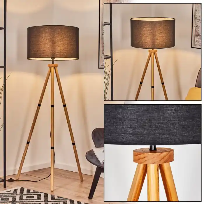 Hete Deal Flemming Staande lamp Natuurlijke kleuren, Zwart, 1-licht
