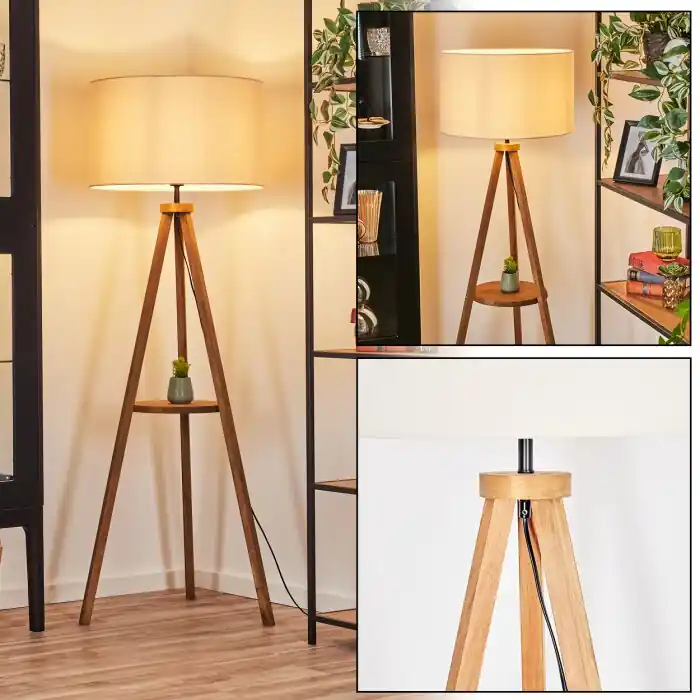 Flemming Staande lamp Hout donker, Zwart, 1-licht Nu Kopen