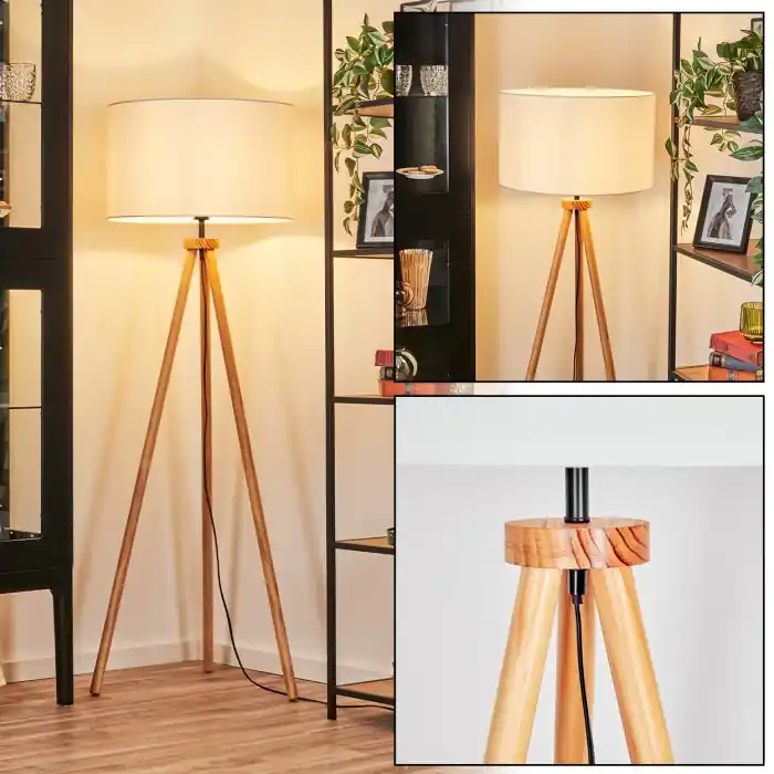 Flitsaanbieding Flemming Staande lamp Natuurlijke kleuren, Zwart, 1-licht