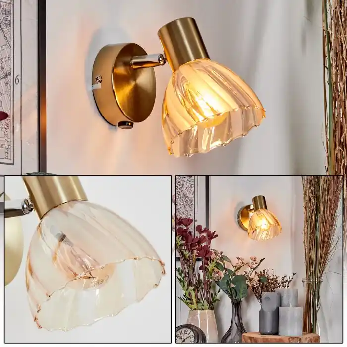 Saire Wandlamp, Muurspot Chroom, Messing, 1-licht Populair