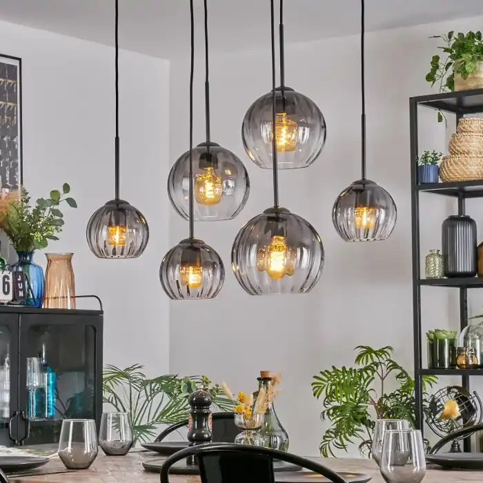 Op = Op Koyoto Hanglamp, Kogellampje, Hanglamp Duidelijk, Rookkleurig, 6-lichts