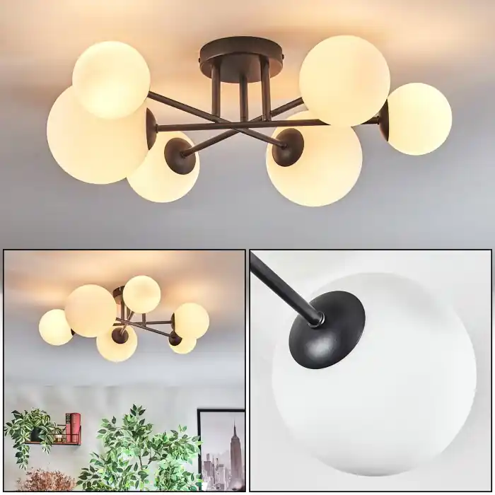 Chehalis Plafondlamp, Kogellampje Wit, 6-lichts Must-Have