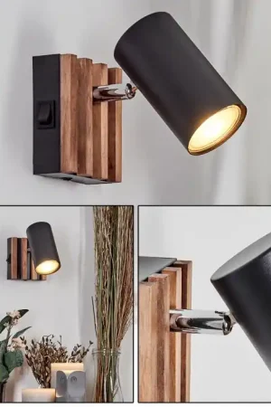 Uitverkoop Javel Wandlamp, Muurspot Chroom, Natuurlijke kleuren, Zwart, 1-licht