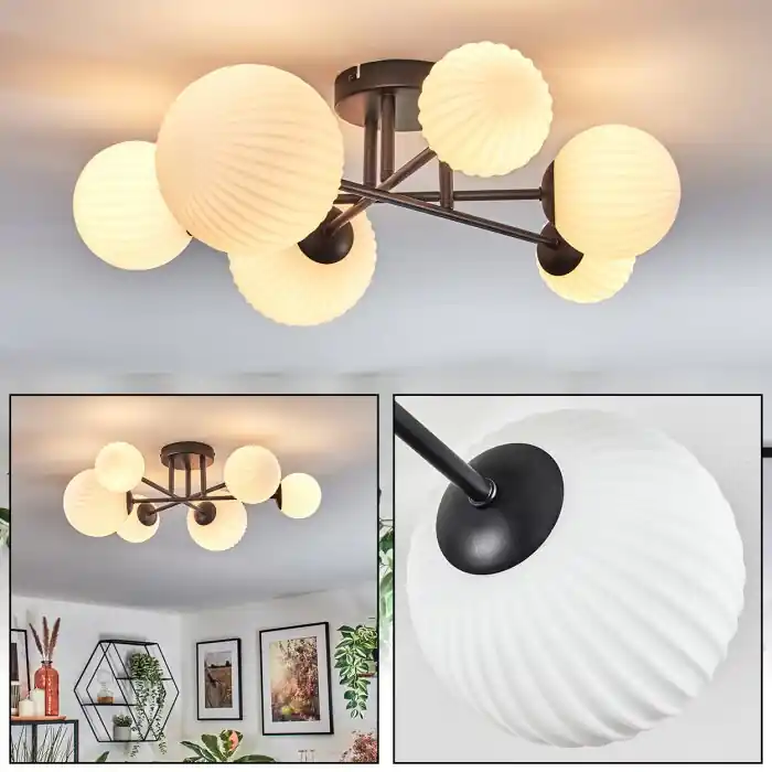 Must-Have Chehalis Plafondlamp, Kogellampje 62 cm Wit, 6-lichts