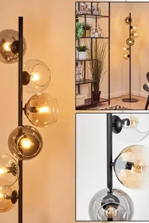 Koyoto Kogellampje, Staande lamp 32 cm Amber, Duidelijk, Rookkleurig, 6-lichts Dagaanbieding