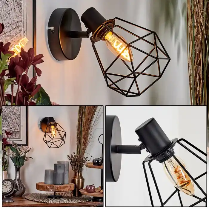 Yaak Wandlamp, Muurspot Zwart, 1-licht Weekendaanbieding