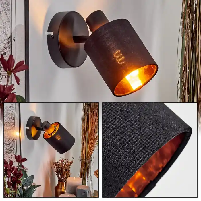 Meest Verkocht Fallhagen Wandlamp, Muurspot Zwart, 1-licht