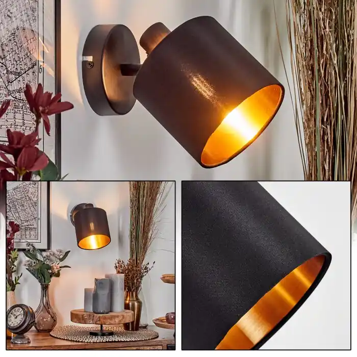 Beperkt Aanbod Alsen Wandlamp, Muurspot Zwart, 1-licht