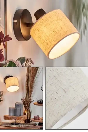 Bassagoda Wandlamp, Muurspot Zwart, 1-licht Laatste Versie