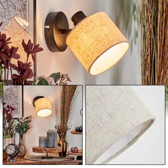Bassagoda Wandlamp, Muurspot Zwart, 1-licht Laatste Versie