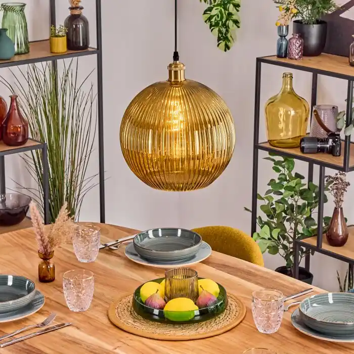 Koyoto Hanglamp, Kogellampje, Hanglamp Goud, 1-licht Laatste Versie