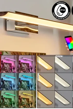 Banek Spiegellicht, Wandlamp LED Chroom, 1-licht, Kleurwisselaar Favoriet
