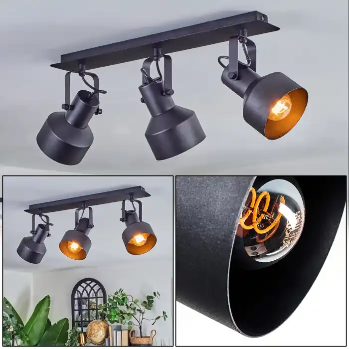 Tylar Plafondlamp, Plafondspot Zwart, 3-lichts Flitsaanbieding
