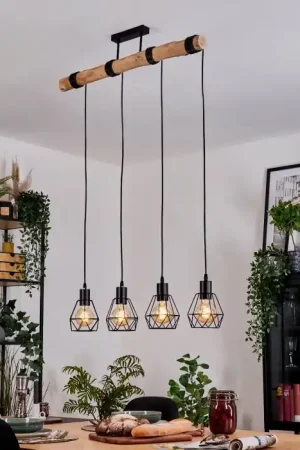 Yaak Hanglamp, Hanglamp Natuurlijke kleuren, Zwart, 4-lichts Lage Kosten