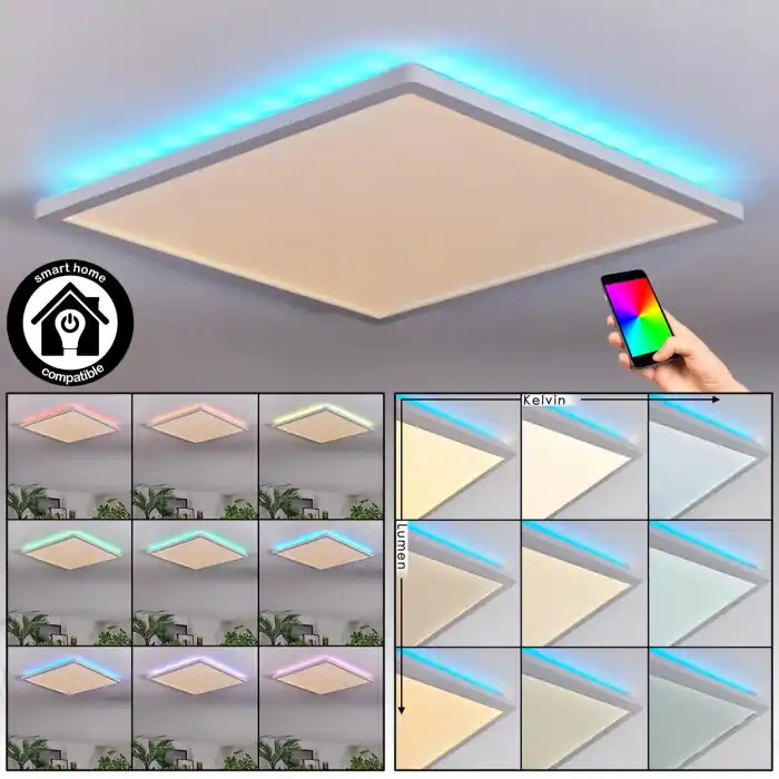 Zuren Plafondlamp, Paneel LED Wit, 1-licht, Kleurwisselaar Merkproduct