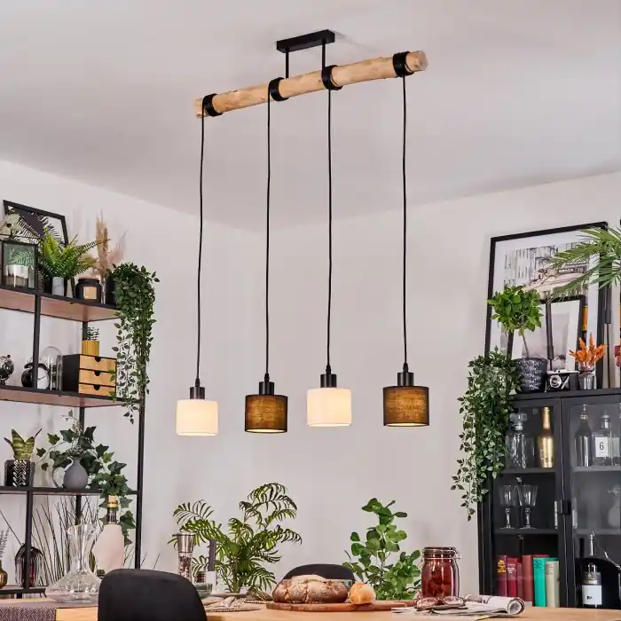 Bestseller Bassagoda Hanglamp, Hanglamp Natuurlijke kleuren, Zwart, 4-lichts