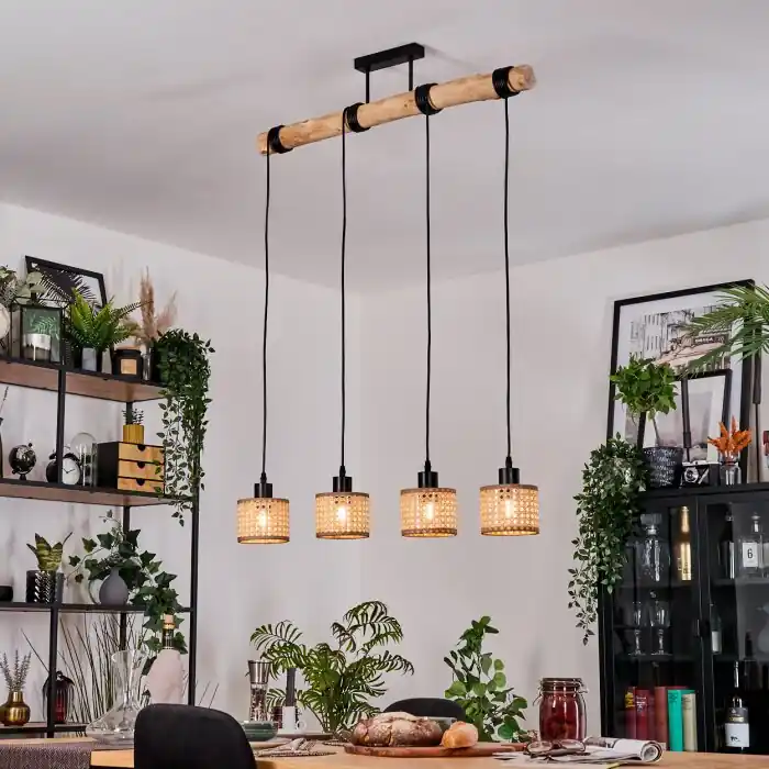 Barcos Hanglamp, Hanglamp Natuurlijke kleuren, Zwart, 4-lichts Koop Vandaag