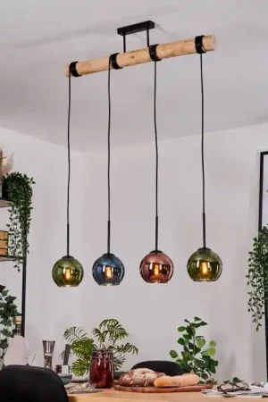 Aanbieding Koyoto Hanglamp, Kogellampje, Hanglamp Natuurlijke kleuren, Zwart, 4-lichts