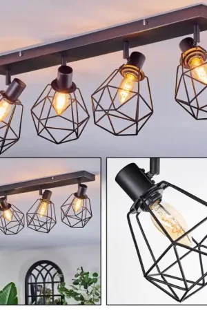 Yaak Plafondlamp, Plafondspot Zwart, 4-lichts Flitsaanbieding