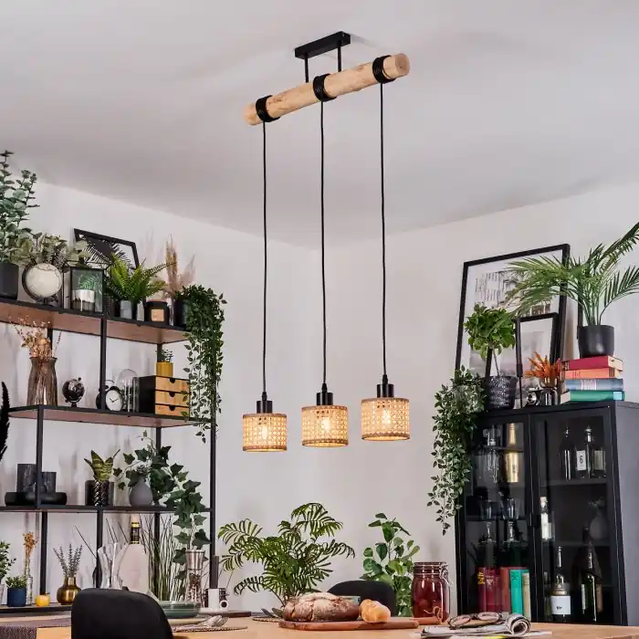 Barcos Hanglamp, Hanglamp Natuurlijke kleuren, Zwart, 3-lichts Beste Prijs