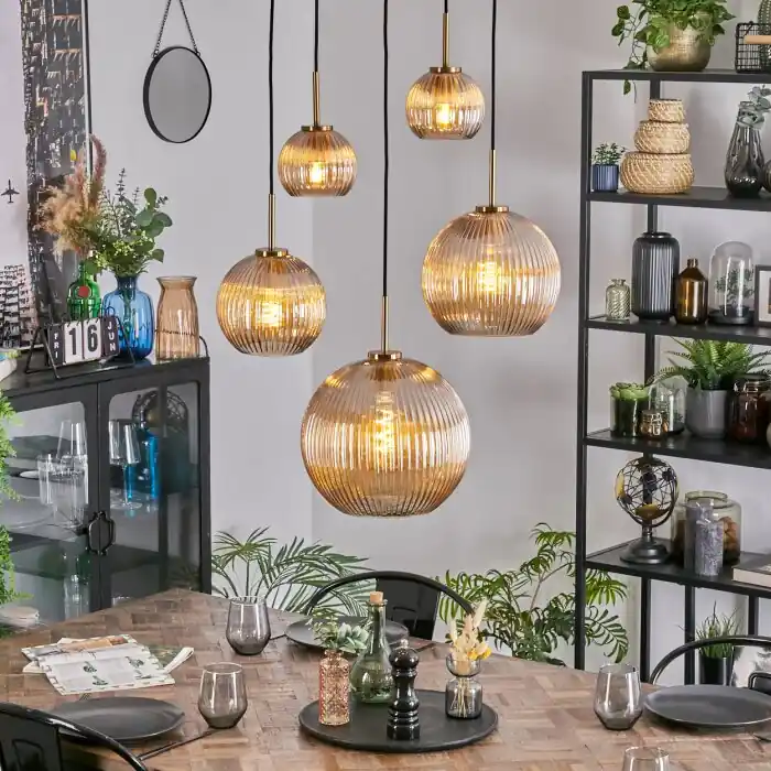 Fabrieksprijs Koyoto Hanglamp, Kogellampje, Hanglamp Goud, Zwart, 5-lichts