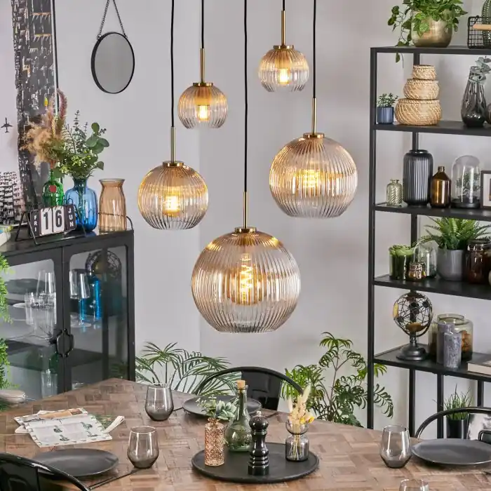 Populair Koyoto Hanglamp, Kogellampje, Hanglamp Goud, Zwart, 5-lichts