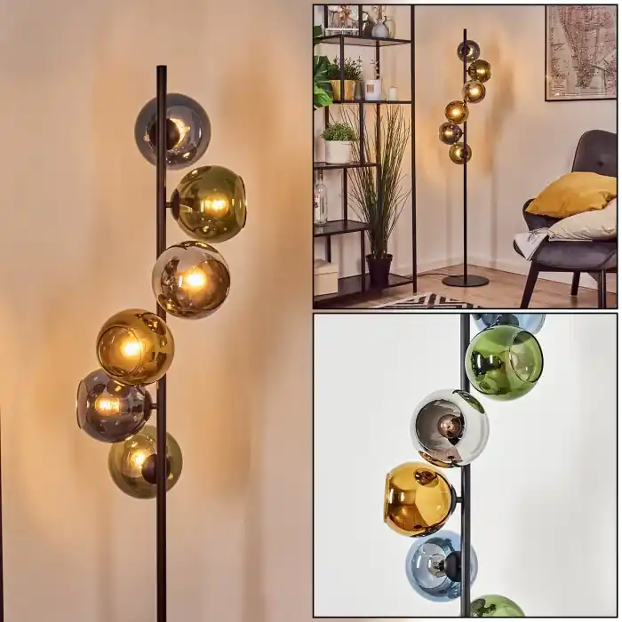 Koyoto Kogellampje, Staande lamp Blauw, Chroom, Goud, Groen, Rookkleurig, 6-lichts Rechtstreeks Van De Fabrikant