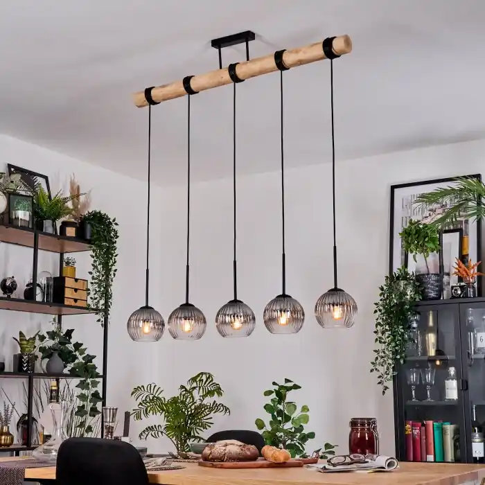 Koyoto Hanglamp, Kogellampje, Hanglamp Natuurlijke kleuren, Zwart, 5-lichts Lage Kosten