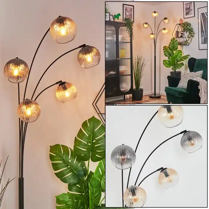 Koyoto Kogellampje, Staande lamp Amber, Duidelijk, Rookkleurig, 5-lichts Betaalbaar