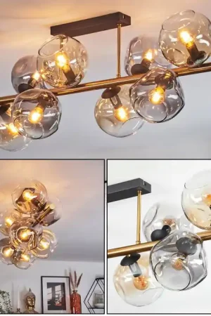 Weekendaanbieding Ripoll Plafondlamp, Kogellampje Goud, Zwart, 8-lichts