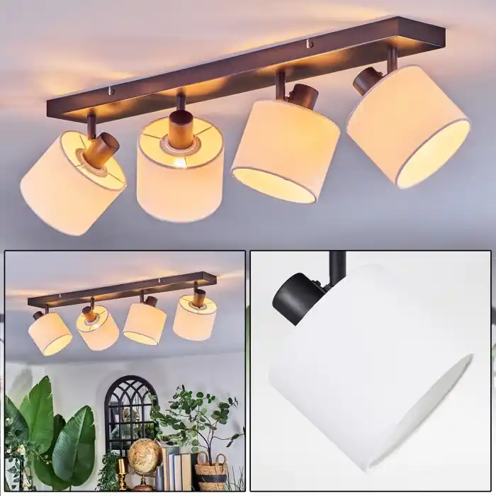 Koop Online Bassagoda Plafondlamp, Plafondspot Zwart, 4-lichts