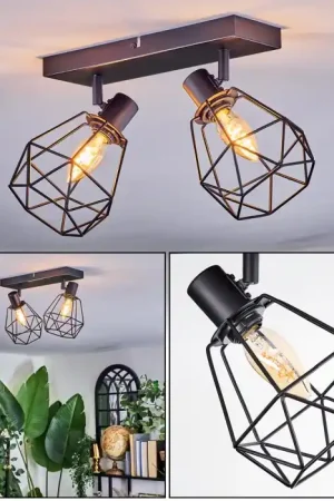 Yaak Plafondlamp, Plafondspot Zwart, 2-lichts Uitverkoop