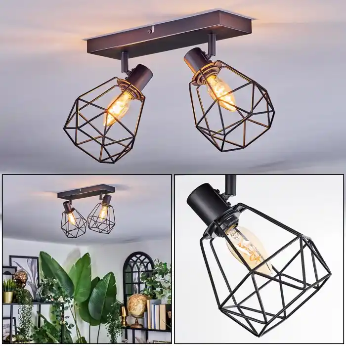 Yaak Plafondlamp, Plafondspot Zwart, 2-lichts Uitverkoop