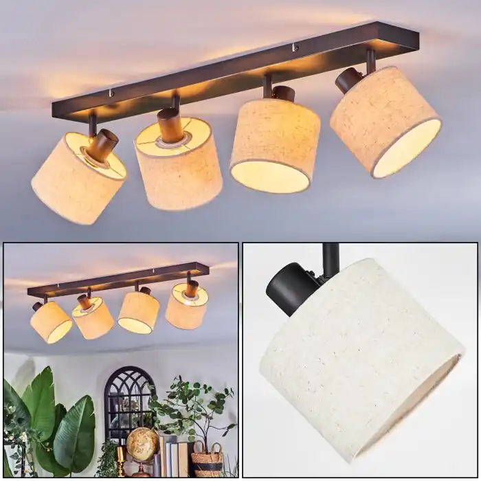 Finale Uitverkoop Bassagoda Plafondlamp, Plafondspot Zwart, 4-lichts