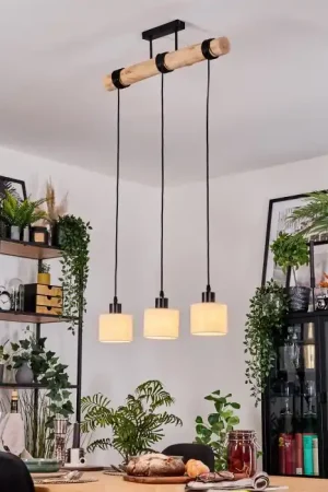 Bassagoda Hanglamp, Hanglamp Natuurlijke kleuren, Zwart, 3-lichts Finale Uitverkoop