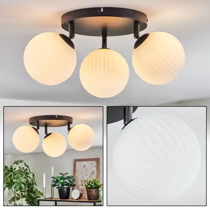 Chehalis Plafondlamp, Kogellampje 25 cm Wit, 3-lichts Merkproduct