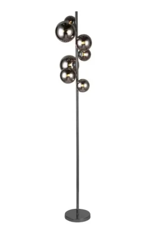 Laatste Versie WOFI VILLA Staande lamp Chroom, Zwart, 7-lichts