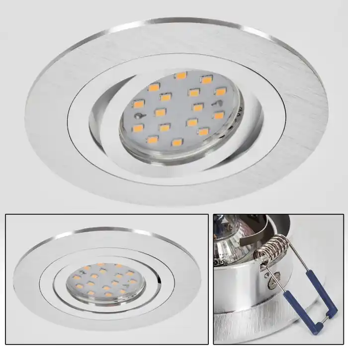 Superprijs Monthois Inbouw verlichting LED Chroom, Nikkel mat, 1-licht