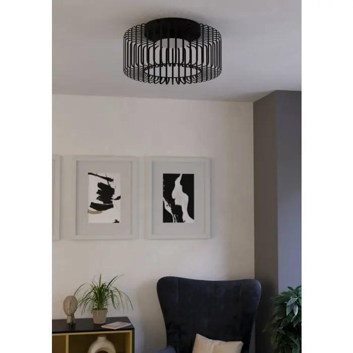Gecertificeerd Eglo verlichting GINESTRONE-Z Plafondlamp, Wandlamp LED Zwart, 1-licht, Kleurwisselaar